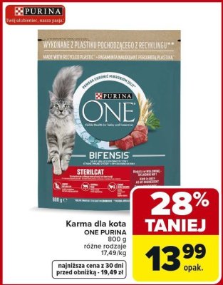 Karma dla kota ONE PURINA 800 g różne rodzaje promocja w Carrefour Market
