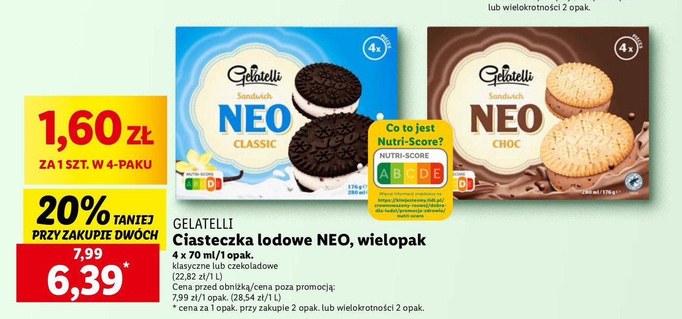 Lody neo chocolate Gelatelli promocja w Auchan