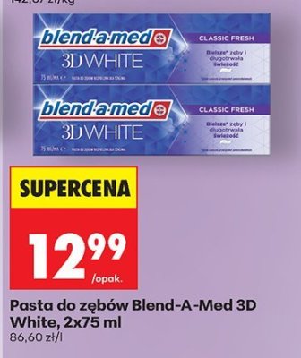 Pasta do zębów Blend-A-Med 3D White, 2x75 ml promocja w Biedronka
