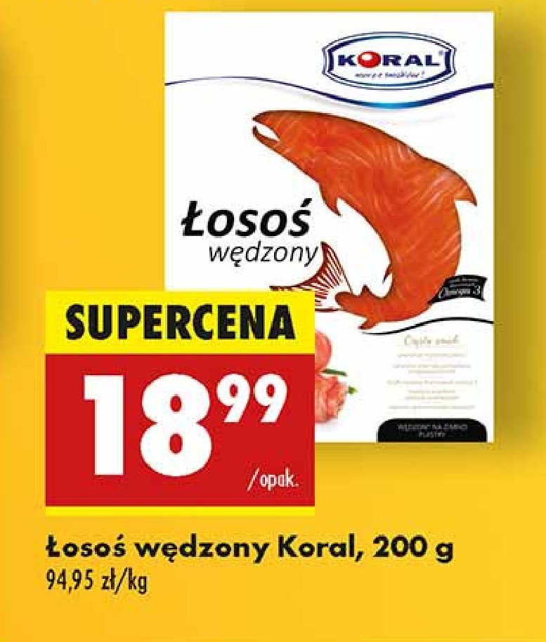 Łosoś wędzony sałatkowy Koral (graal) promocja w Biedronka