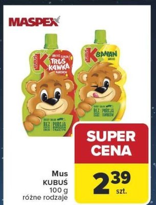 Mus Kubuś 100 g promocja w Carrefour