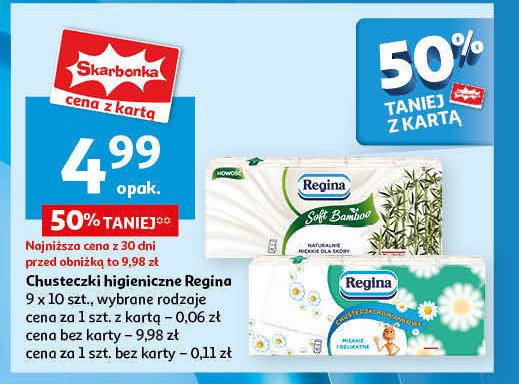 Chusteczki higieniczne aloe vera Regina delicatis promocja