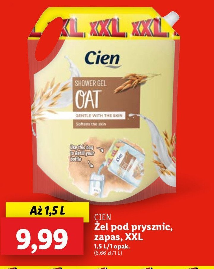 Żel pod prysznic owsiany - zapas Cien promocja