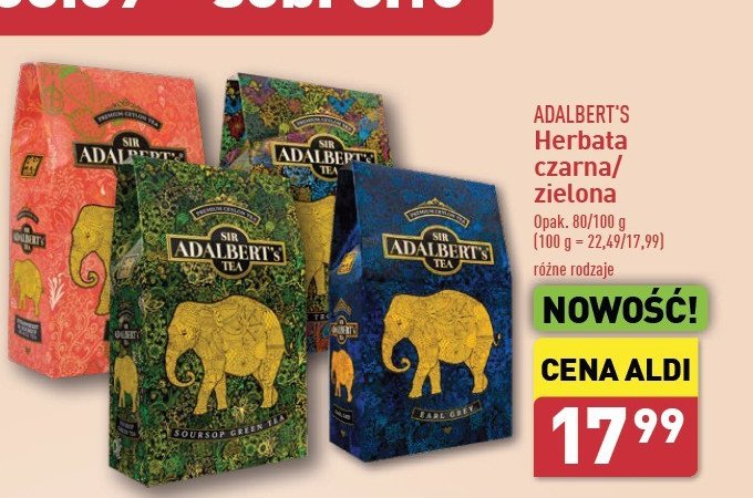 Herbata czarna tropikalna Sir adalbert's tea promocja