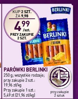 Parówki z serem Morliny berlinki promocja w Stokrotka