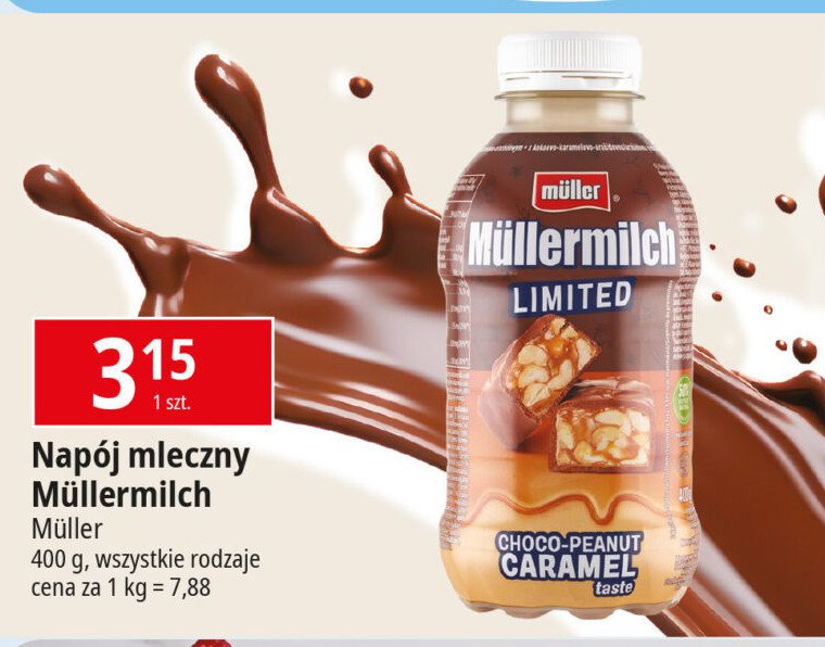 Napój mleczny choco-peanut caramel Mullermilch limited promocja