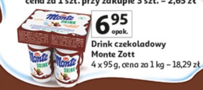 Drink czekoladowy Monte Zott promocja w Auchan