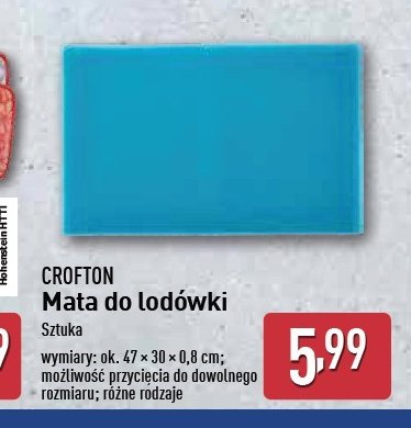 Mata do lodówki 47 x 30 cm Crofton promocja w Aldi