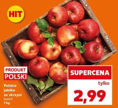 Jabłka polskie ze skrzyni luzem promocja w Kaufland