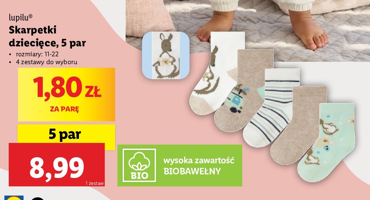 Skarpetki dzieci臋ce 11-22 cm Lupilu promocja