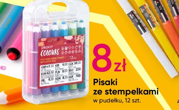 Pisaki ze stempelkami Pepco colours promocja