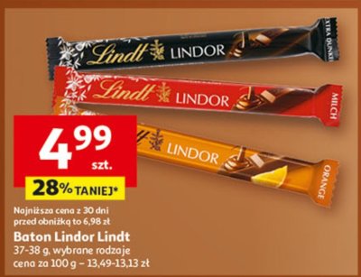 Baton Lindor gorzka czekolada Lindt promocja w Auchan