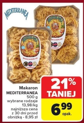 Makaron MEDITERRANEA 500 g wybrane rodzaje promocja w Carrefour Market