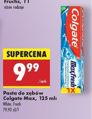 Pasta do z臋b贸w cooling crystals Colgate max fresh promocja