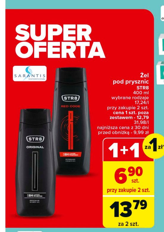 Żel pod prysznic Str8 original promocja w Carrefour