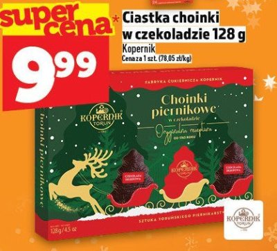 Ciastka choinki w czekoladzie 128 g promocja w TOPAZ