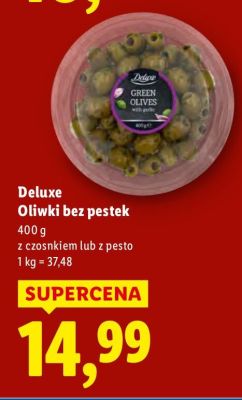 Oliwki Deluxe Oliwki bez pestek 400g promocja w Lidl