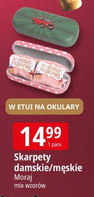 Skarpety damskie/męskie Moraj mix wzorów promocja w Leclerc