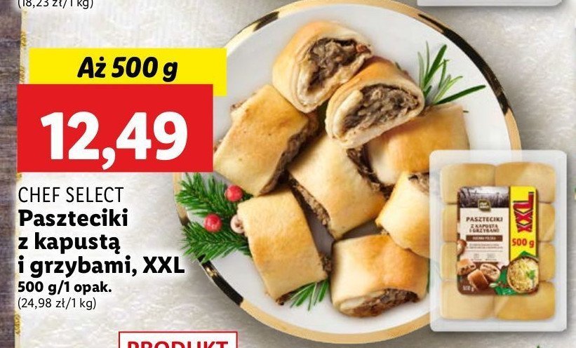 Paszteciki z kapustą i grzybami Chef select promocja