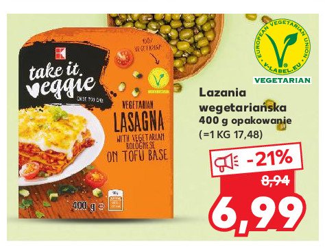 Lasange wegetariańska K-classic takie it veggie promocja
