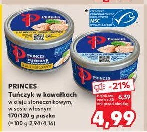 Tu艅czyk w kawa艂kach w sosie w艂asnym Princes promocja