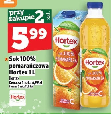 Sok 100% pomarańczowa Hortex 1L promocja w TOPAZ