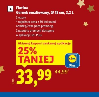 Garnek emaliowany Ø 18 cm, 3,2 L promocja w Lidl