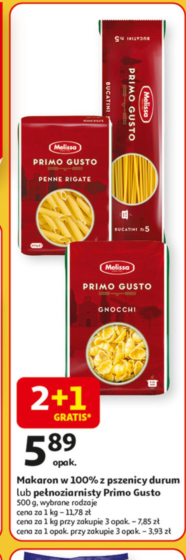 Makaron bucatini Melissa primo gusto promocja w Auchan