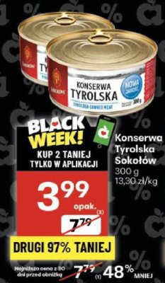 Konserwa Tyrolska Sokołów 300g promocja w Delikatesy Centrum