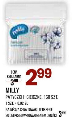 Patyczki higieniczne Milly, 160 szt. promocja w Drogerie Natura