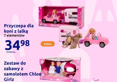 Zabawka Przyczepa dla koni z lalką 7 elementów promocja w Action
