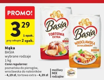 Mąka BASIA wybrane rodzaje promocja w Intermarche