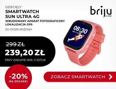 Zegarek Smartwatch dziecięcy SUN ULTRA 4G różowy Garett promocja w Briju