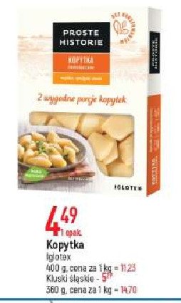 Kopytka Iglotex proste historie promocja