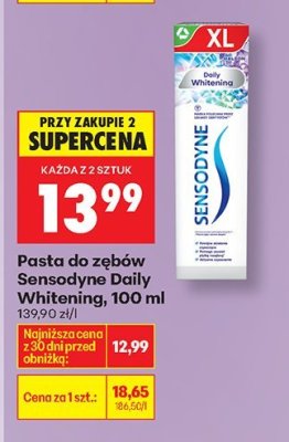 Pasta do zębów Sensodyne Daily Whitening, 100 ml promocja w Biedronka
