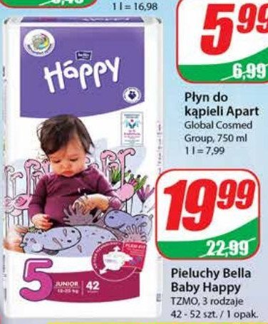 Pieluszki dla dzieci junior Bella baby happy promocja