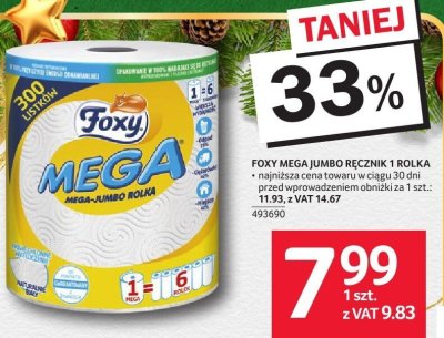 Ręcznik Foxy Mega Jumbo 1 rolka promocja w Selgros