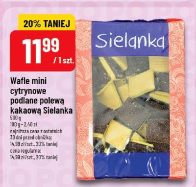 Wafle mini cytrynowe podlane polewą kakaową Sielanka promocja w POLOmarket