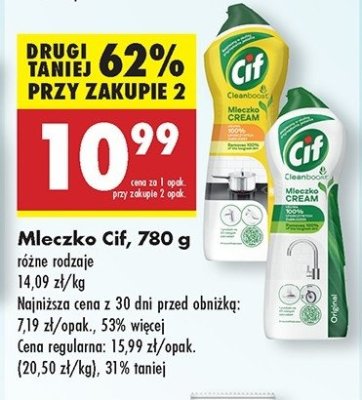 Mleczko do czyszczenia z mikrokryszta艂kami lemon Cif cream promocja