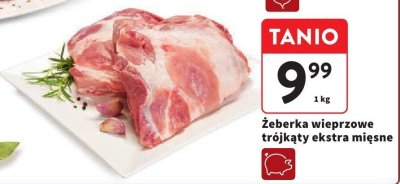 Żeberka wieprzowe trójkąty ekstra mięsne promocja w Intermarche