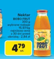 Sok jabłko banan i marchewka Bobo frut promocja w Carrefour