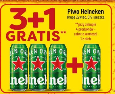 Piwo Heineken 3+1 gratis promocja w POLOmarket