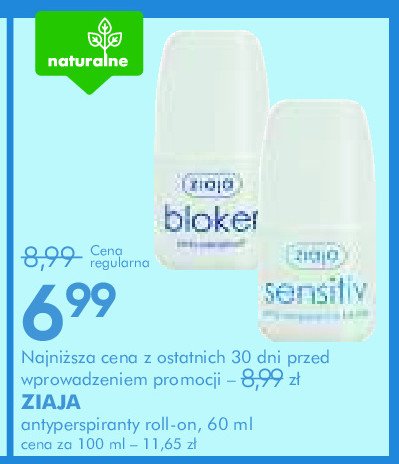 Dezodorant ZIAJA BLOKER promocja w Super-Pharm