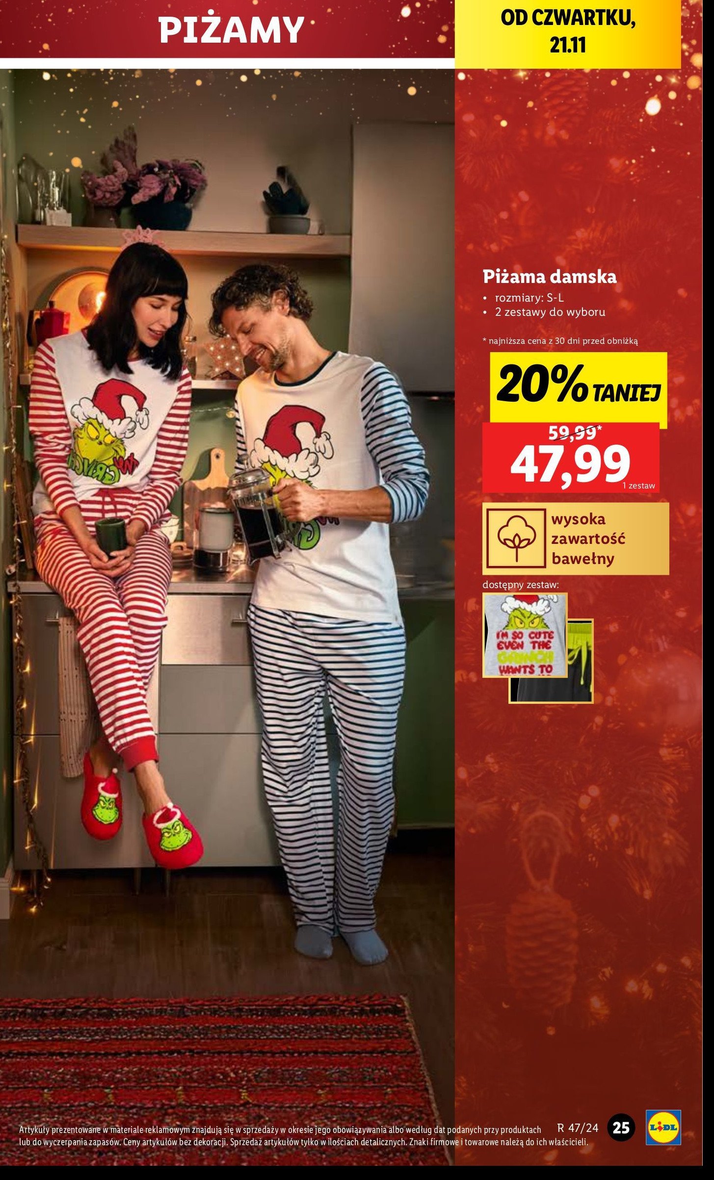 Piżama damska s-l promocja w Lidl