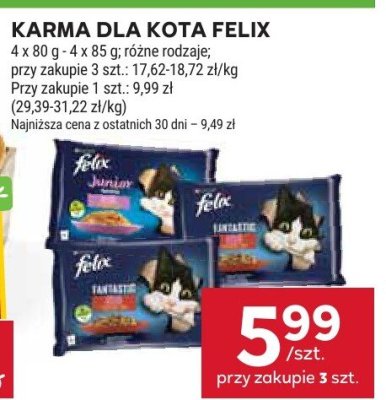Karma dla kota 4 x 80 g - 4 x 85 g różne rodzaje promocja w Stokrotka