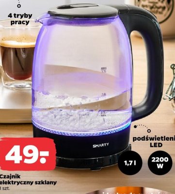 Czajnik elektryczny szklany promocja w Netto
