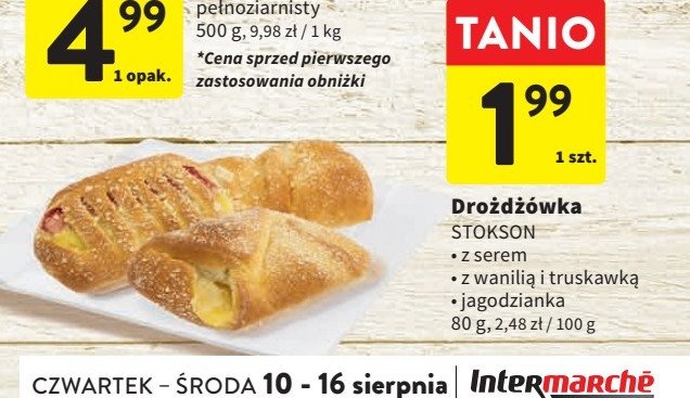 Drożdzówka z wanilią i truskawką Stokson promocja