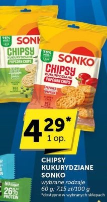 Chipsy kukurydziane Sonko promocja w Groszek