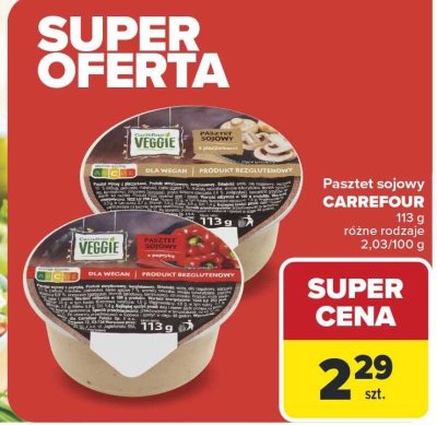 Pasztet sojowy Carrefour Sensation Veggie różne rodzaje promocja w Carrefour
