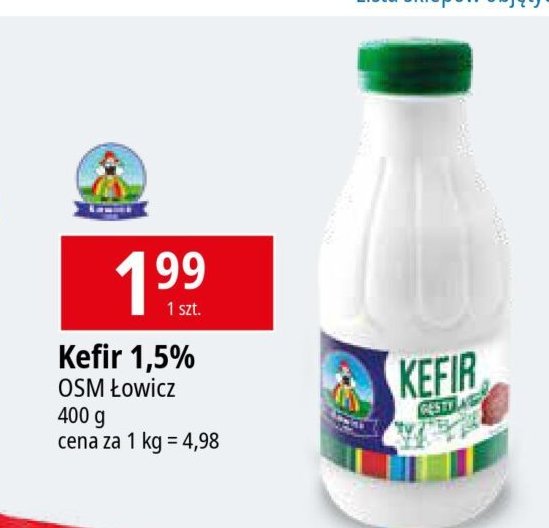 Kefir 1.5 % Łowicz 1906 łowicki promocja